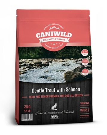 Caniwild Responsibly Sourced™ Trout with Salmon Light and Senior 100g, hipoalergiczna z pstrągiem i łososiem jakości Human-Grade